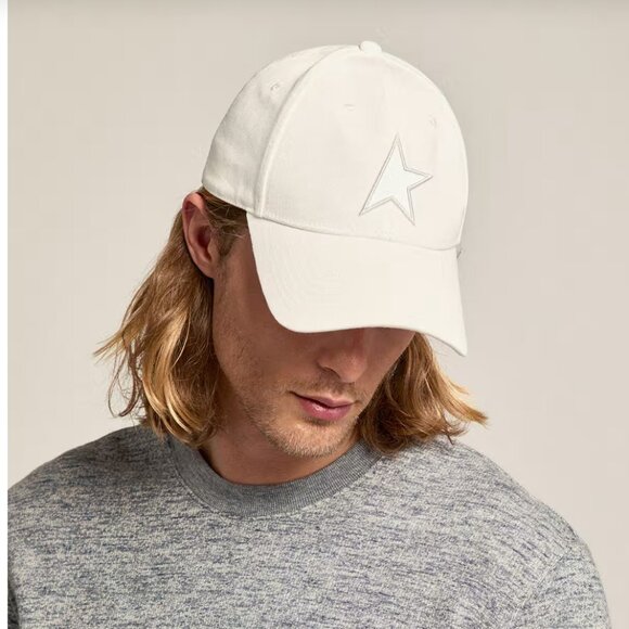 Golden Goose White Cream Adjustable Baseball Hat Cap With Star NWOT - Picture 2 of 16